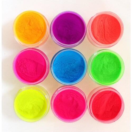 1Box Neon Pigment Acrylic Powder Nail Art Decorations Manicure Nail Glitter Crystal Polymer Professional UV Gel Polish Tools