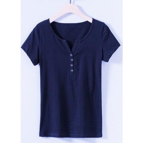 New Casual womens classic short sleeve breathable T-shirt