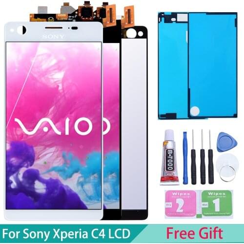 Original For Sony C4 E5303 E5306 E5333 E5343 E5353 Assembly Replacement LCD Display Touch Screen Digitizer