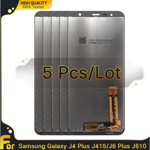 5 pcs Original AMOLED LCD For Samsung Galaxy J4 Plus 2018 J415 Screen Touch Digitizer Assembly LCD For Samsung J415F J415G J415M