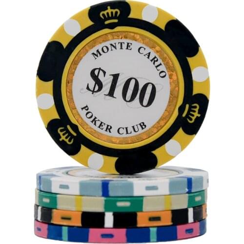 JIESITE Clay Poker Chips Casino Coins 40mm Coin Poker Chips 14g Set Entertainment Custom Texas Hold'em Dollar Coins 10pcs/pack