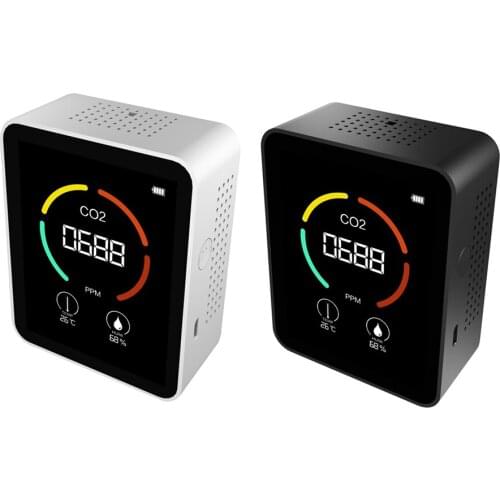 Portable Carbon Dioxide Air Monitor Quality Temperature Humidity Detector Home Office Pollution Displaying Device Air Monitor