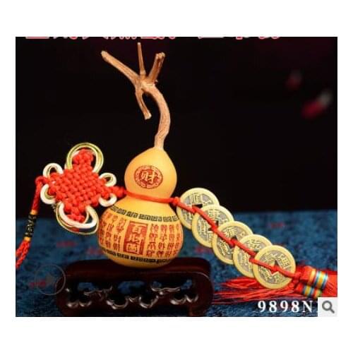 Size: 5-6cm, no wooden seat Natural gourd Copper coin ornament faucet Lettering gourd Kaiguang pendant Fujia handicraft factory