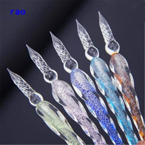 Luxury quality Beautiful various Crystal Glass Dipping pen Student School Office Stationery Fountain Pen