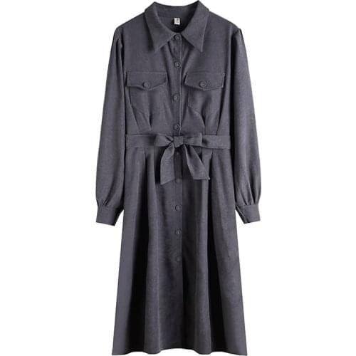 Shirt College Style Long Sleeve Vestidos Harajuku Retro Dress Women Sashes Trendy Robes Spring Fall New Ukraine
