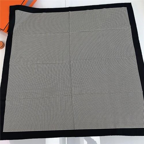 90cm Manual Hand Rolled Twill Silk Scarf Women Birds Square Scarves Wraps Echarpes Curled Foulards Female Bandana Hijabs