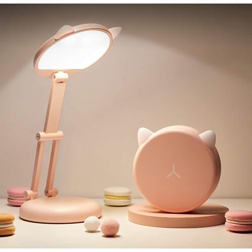 Creative Student LED Eye Folding Table Lamp Cute Mini Children USB Charging Learning Reading Dormitory Light Unique Beautiful