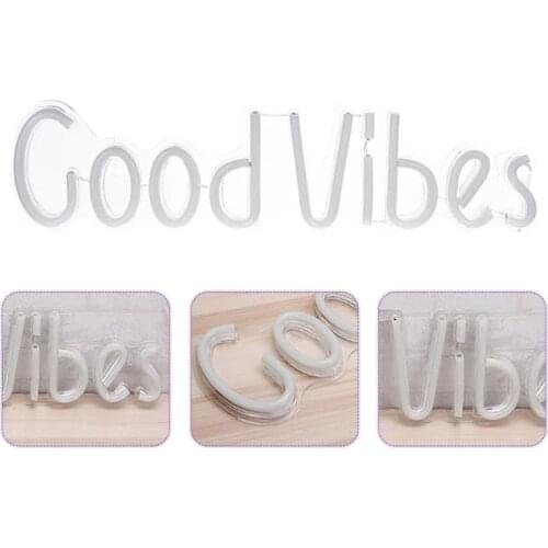 Good Vibes Neon Signs Led Light Wall Art Decoration USB Powered for Room Outdoor
