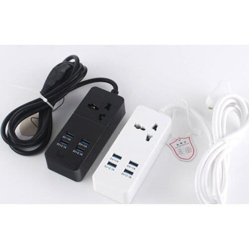 USB Power Strip Plug Smart Home Electronic Universal Surge Protector with 4 USB Port Chargers 2500W Power Socket EU UK US AU