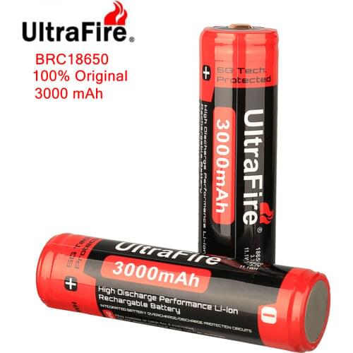 Ultrafire 100% New Original 18650 3.7 v 3000 mAh 18650 Lithium Rechargeable Battery For Flashlight batteries