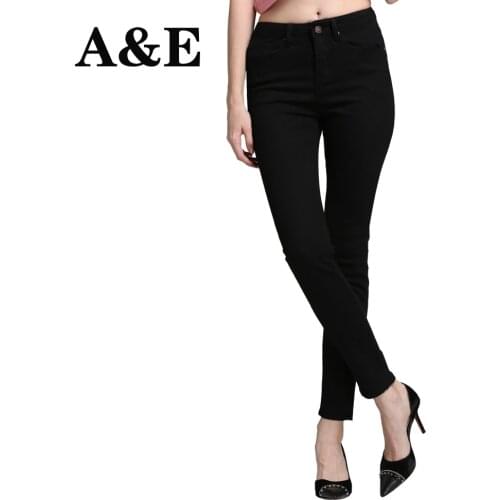 Alice & Elmer Skinny Jeans Woman Jeans For Girls Jeans Women High Waist Stretch Jeans Female Pants Shortened Black