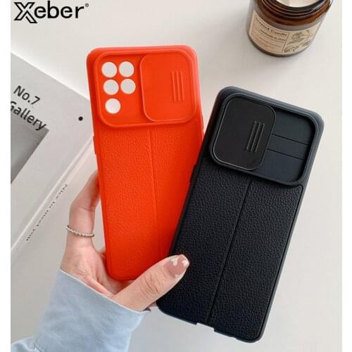 Slide Camera Lens Protection Leather Phone Case For Huawei P40 P30 Lite Nova 7i Y7A Y9S P Smart 2021Soft Shockproof Back Cover