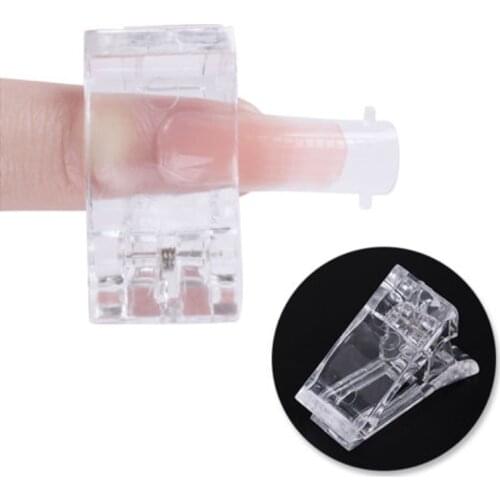 Nail Tips Clip Transparent Finger Poly Quick Building Gel Extension Nails Art Manicure Tool Extension glue fixing clip MPwell