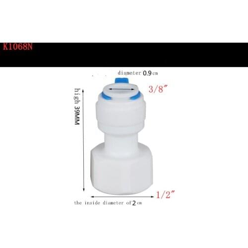 1PC 1/2" Internal thread to 1/4" 3/8"Straight connector RO Water Tune Quick Connect Reverse Osmosis White fast connection
