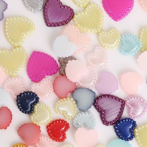 New 10/14mm 100/50pcs Flatback Half Heart Shape Plastic ABS Imitation Pearl Beads for DIY Jewelry Craft Scrapbook Decoration