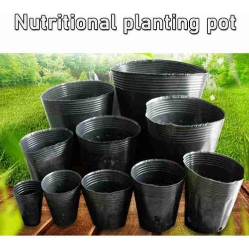10pc Black Nutrition Planting Pot Nutrient Bowl Seedling Tray Seedling Box Home Garden Practical Durable Soft Plastic Plant Pots