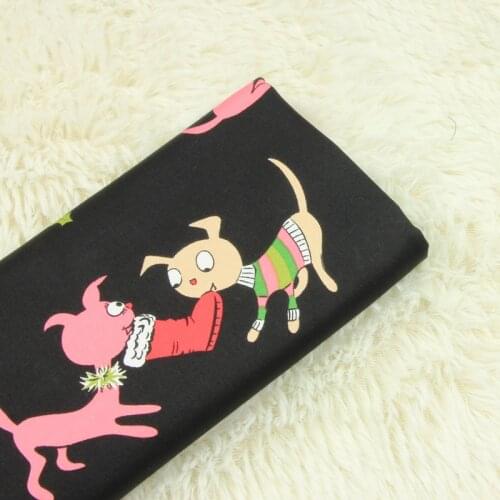 120CM Cartoon Cute Dogs 100% Cotton Fabric for Kids Clothes Sewing Quilting Fabric Needlework Material DIY Handmade Crafts