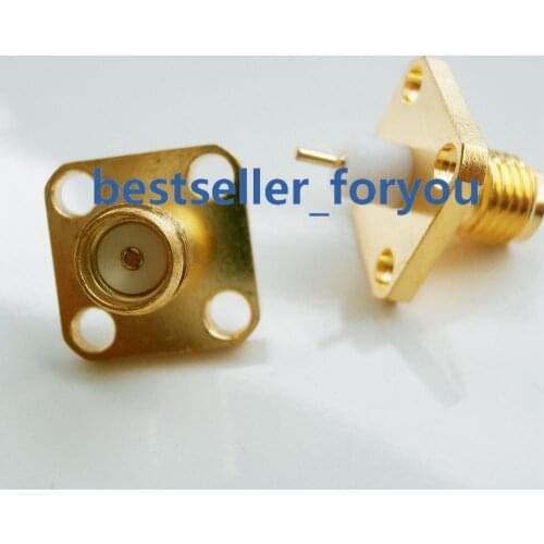 1x SMA Female Chassis Panel Mount 4 Hole Flange Deck Solder RF Connector