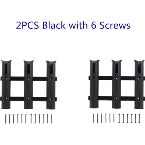 2PC Marine Boat Yacht Kayak Fishing Vertical 3 Link Rod Holder Organiser Pole Tube Mount Bracket Socket Rack Lure Pliers Storage