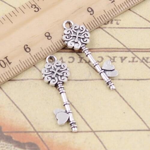 20pcs Charms Retro Treasure Chest Key 34x20mm Tibetan Silver Color Pendants Antique Jewelry Making DIY Handmade Craft