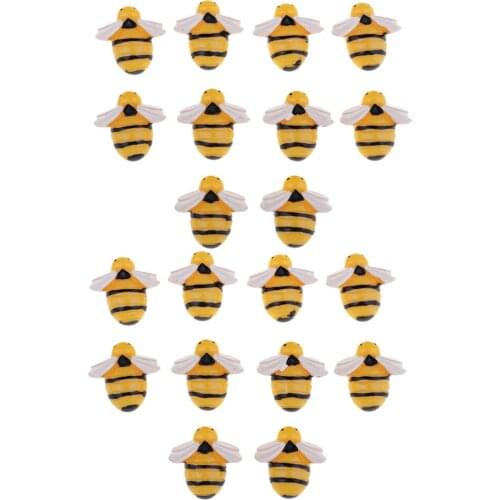 20 Piece Bee Shape Resin Flatback Embellishment for DIY Phone Case Decoration Kids Crafts Handmade Toys