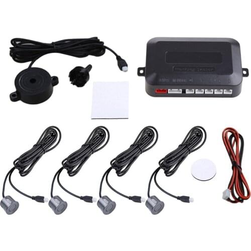 Car Auto Vehicle Reverse Backup-Radar System with 4 Parking Sensors Distance Detection Distance Display Sound Warning