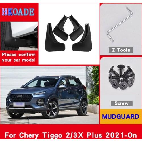 Car Fender Mud Flaps For Chery Tiggo 2 Plus 2021 Chery Tiggo 3X Plus 2021-On Mudguards Splash Guards Fender Mudflaps Car Fender