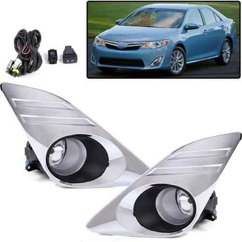 Car LED Fog Lights Front Bumper Lamps+Wiring+Switch for Toyota Camry 2012-2014 Accessories