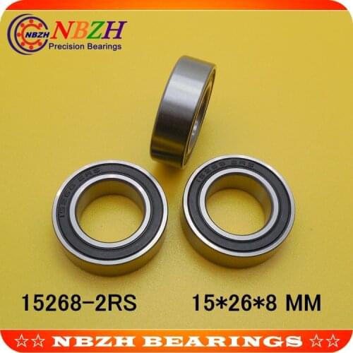 Free shipping 2pcs 15268-2RS GCR15 ball bearing 15x26x8mm 15268 RS bike wheels bottom bracket repair bearing MR15268-2RS