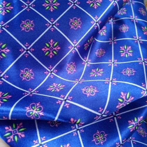 Decoration fabric satin Glossy fabric small flower Charmeuse sateen Polyester Tilda lining craft scarf ribbon material