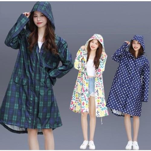 Long Raincoat Women Men RainGear Breathable Portable Water-Repellent Rain Poncho Coat Jacket Big Size