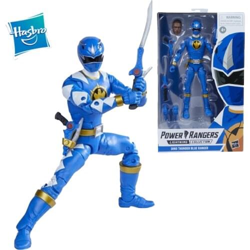 Hasbro Mighty Morphin Power Rangers Lightning Collection Dino Thunder Blue Ranger Action Figure Model Toy Gift Age 4+ About 16Cm