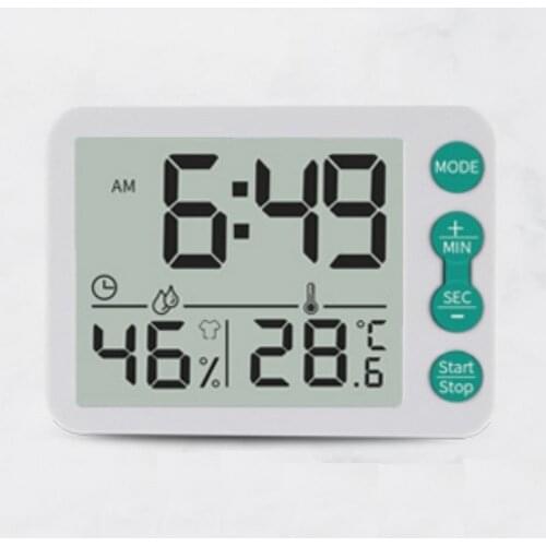 Indoor Computer Room LCD Electronic Temperature Hygrometer Digital Thermometer Hygrometer Weather Station Digital Alarm Clock