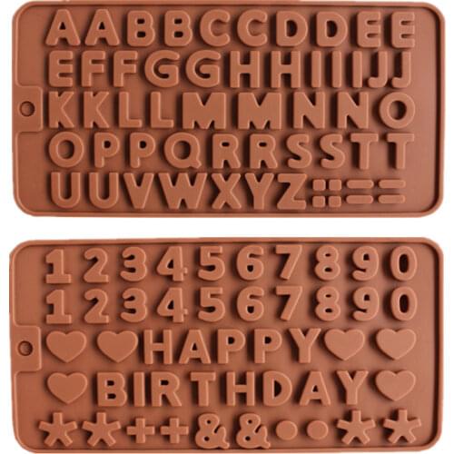 DIY Clay Decorating Tools Silicone Chocolate Mold Letter And Number Fondant Molds Clay Tools