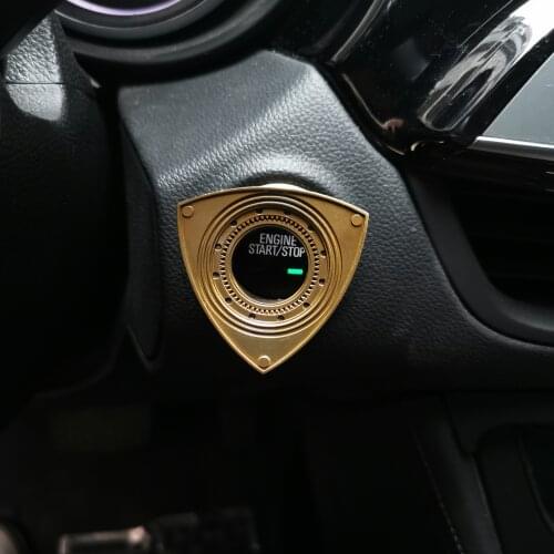 Iron Car Interior Engine Ignition Start Stop Button Cover One-Key Start Button Decoration Sticker Car Interior Accessories