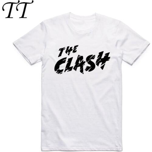2019 New Fashion Print The Clash London Calling Men White T Shirt Rock Band Summer Casual Short Sleeves O Neck Tshirt