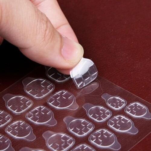 10 Sheets Waterproof Breathable Jelly Double Sided Adhesive Tabs Nail Glue Sticker False Nail Tips C1FF