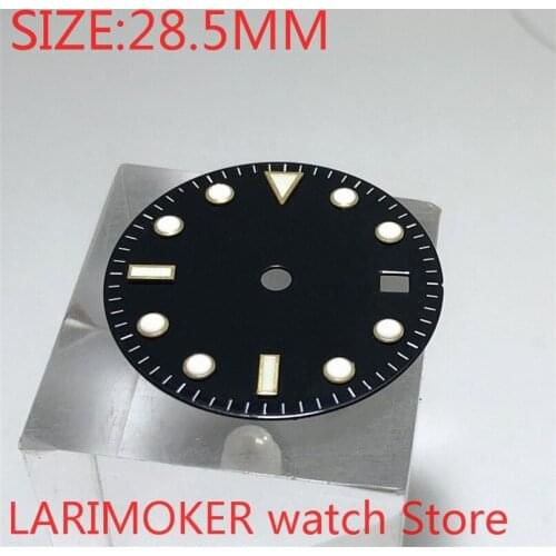 NO bliger LOGO 28.5mm premium luminous black dial suitable for Miyota-DG-2813-3804 NH35 NH36 ETA2836-2824 automatic movement