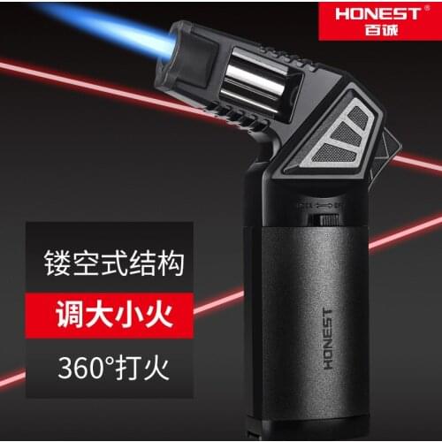 Honest Creative Spray Gun Lighter Blue Jet Flame Kitchen Lighter Torch Cigarette Lighter Inflatable Portable Butane Gas Lighters