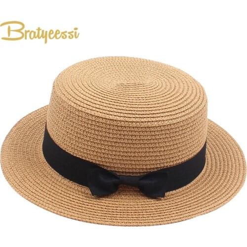 Fashion Mother Kids Hat Panama Straw Summer Baby Bucket Hat Travel Beach Children Sun Hat for Girls Kids Cap 1 PC
