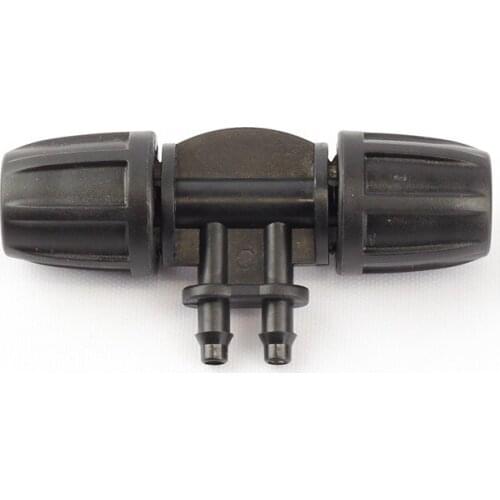 6cs 8/11mm to 4/7mm Garden Hose Barbed 4 Ways Thread Lock Reducing Connector Micro Drip Irrigation System Water Splitters