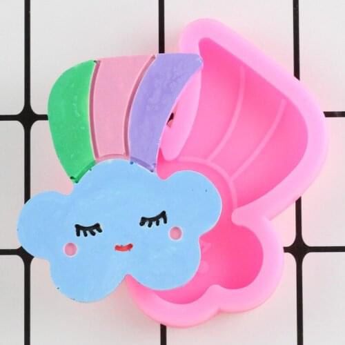 Cloud Rainbow Silicone Mold Baby Birthday Cupcake Fondant Cake Decorating Tools Candy Resin Clay Molds Chocolate Gumpaste Mould