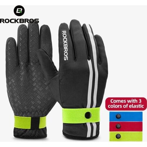 ROCKBROS Mens Cycling Gloves Warmer Bike Gloves Sports Shockproof Breathable Touch Screen MTB Mountain Bike Gloves Motorcycle