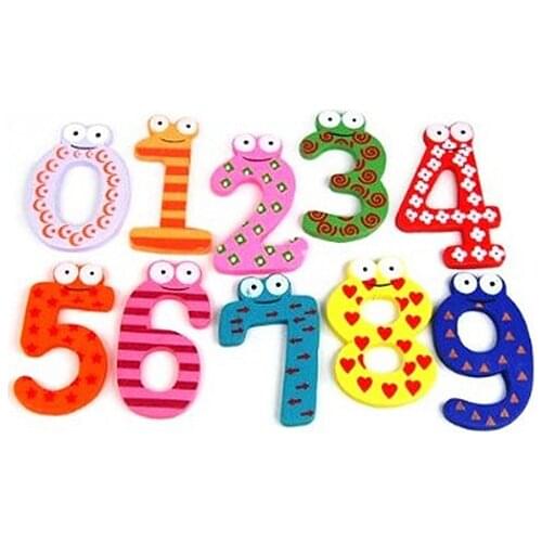 Funky Fun Colorful Magnetic Numbers Wooden Fridge Magnets Kids Educational toys