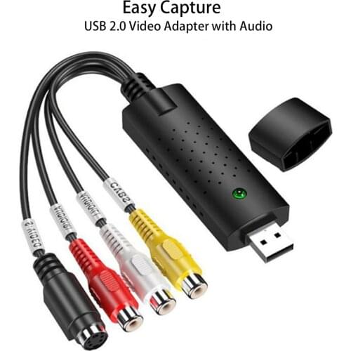 RUISUI Video DVR USB 2.0 Video Adapter With Audio Capture Card Convert Box Camara DV TV to Digital Converter Support Win 7/8/10