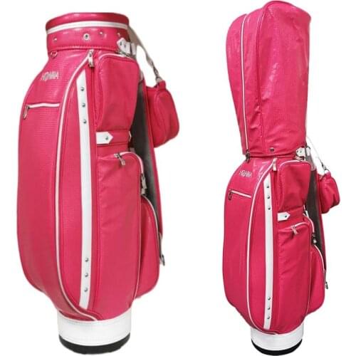 Golf Bag Women Ladies' Premium PU Golf Standard Bag Red light waterproof 9.5 Inches HONMA Golf Club Bag