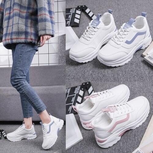 Women Vulcanize Shoes Casual Fashion 2020 New Woman Comfortable Breathable White Flats Female Platform Sneakers Chaussure Femme