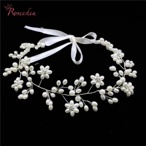 Women Head Jewelry Noivas Handmade Retro Simulated Pearl Wedding Hair Accessories High-quality Wedding Beads Hairband RE287