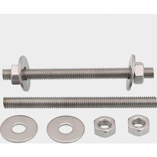 1set Stainless steel outer through wall screw long extended bolt to threaded rod m6m8m10m12-20
