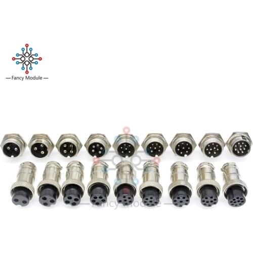 1Set GX16 16mm 2/3/4/5/6/7/8/9/10Pin Male Female Wire Panel Connector plug Circular Aviation Connector Socket Plug High Quality